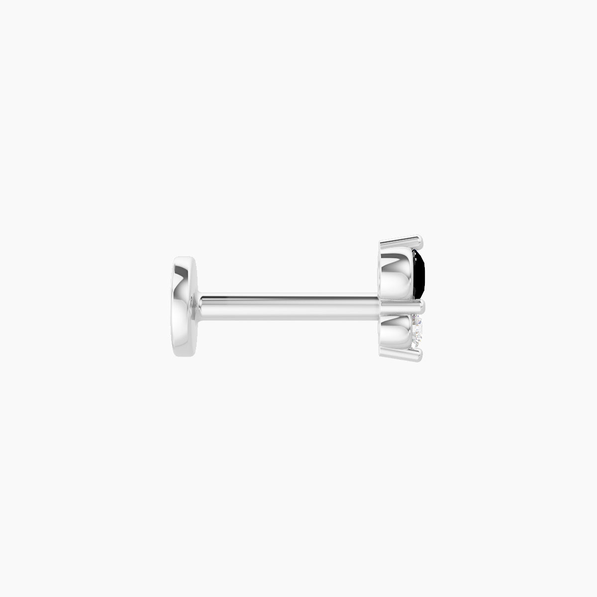Laetitia | 18k White Gold 6.5 mm 4.5 mm Black Diamond & Diamond Piercing