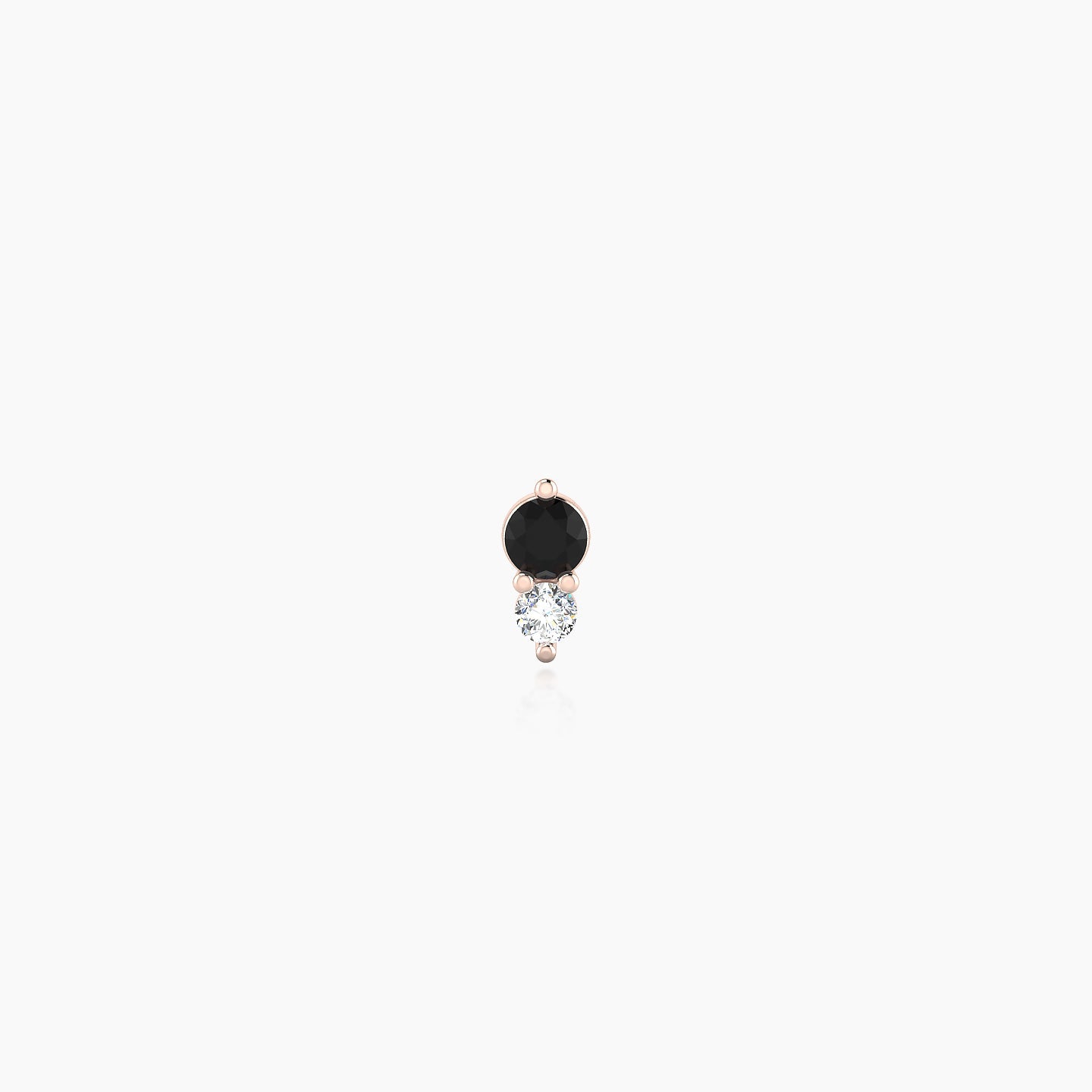 Laetitia | 18k Rose Gold 6.5 mm 4.5 mm Black Diamond & Diamond Piercing
