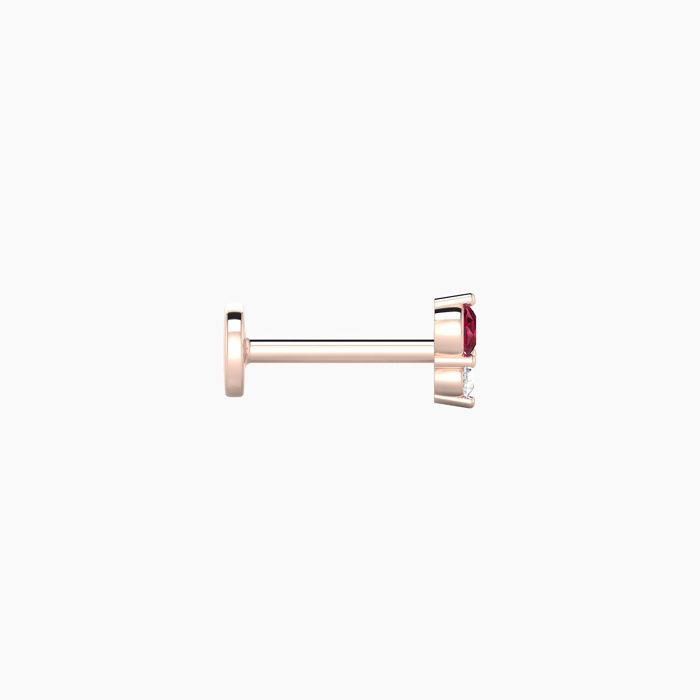 Laetitia | 18k Rose Gold 6.5 mm 4.5 mm Ruby & Diamond Piercing
