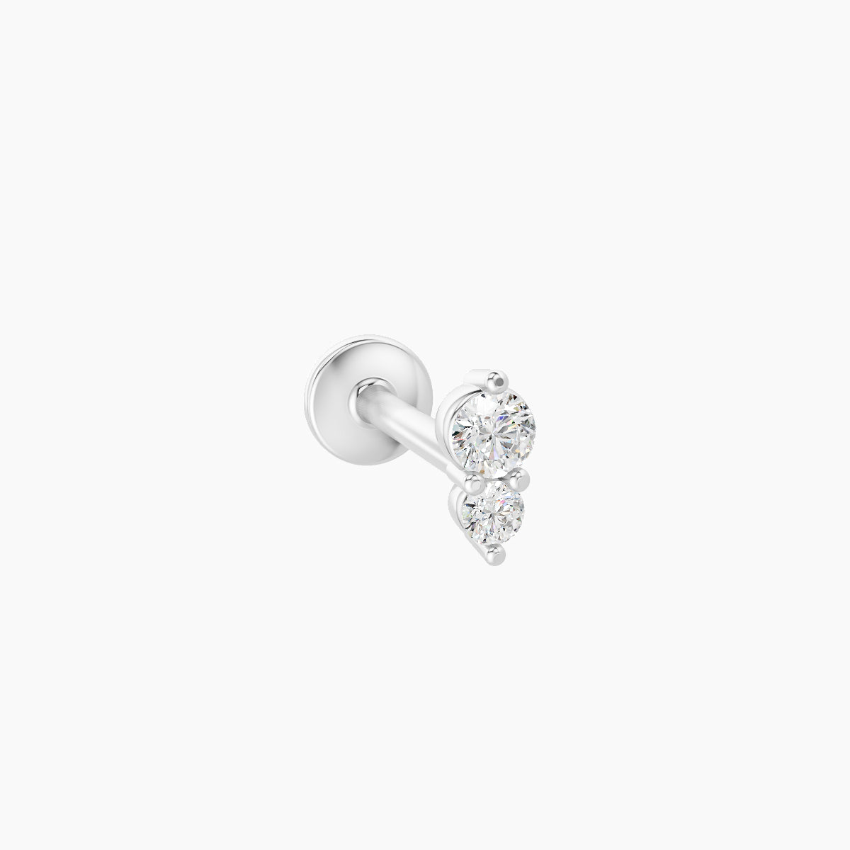 Laetitia | 18k White Gold 4.5 mm 8 mm Diamond Nose Piercing