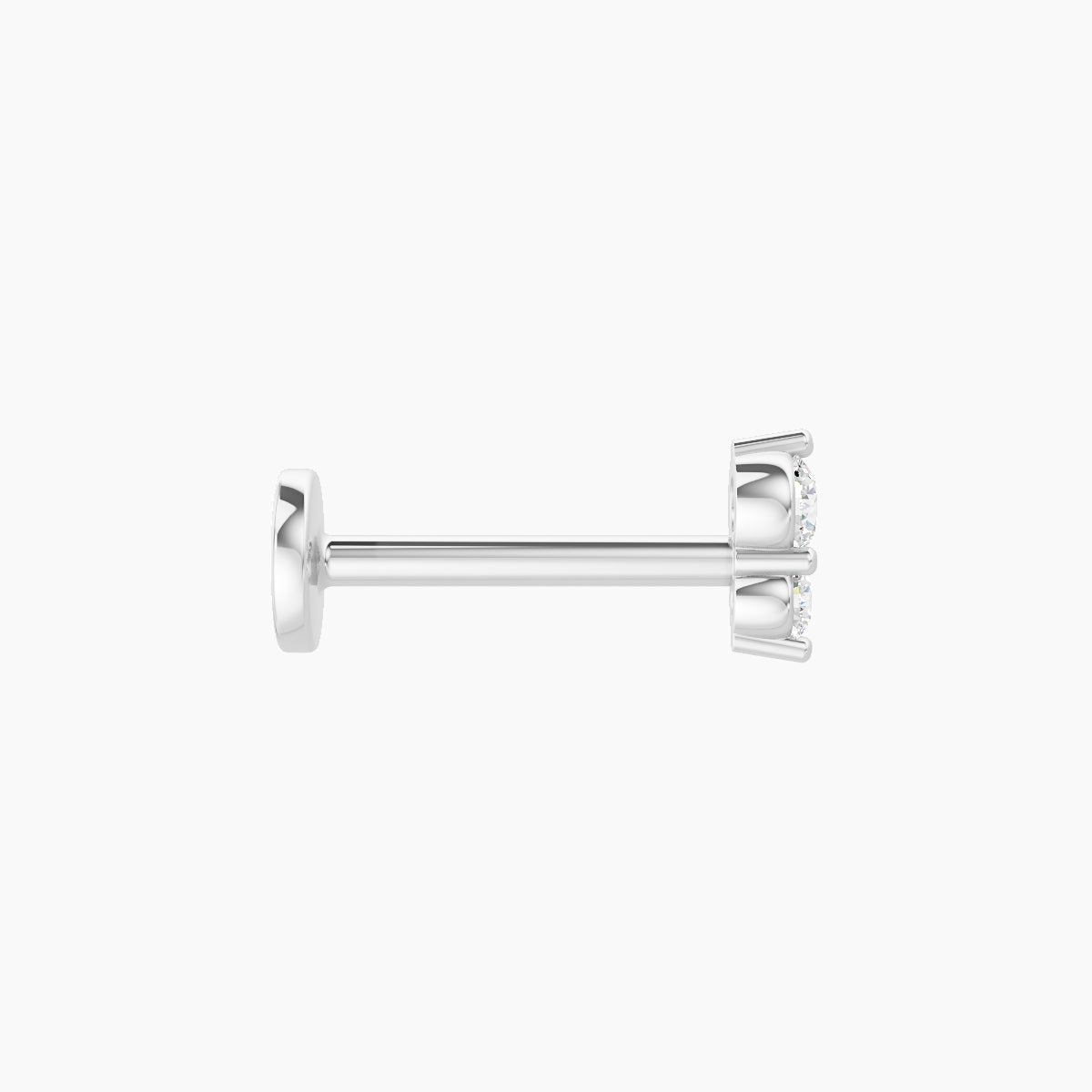 Laetitia | 18k White Gold 4.5 mm 8 mm Diamond Nose Piercing
