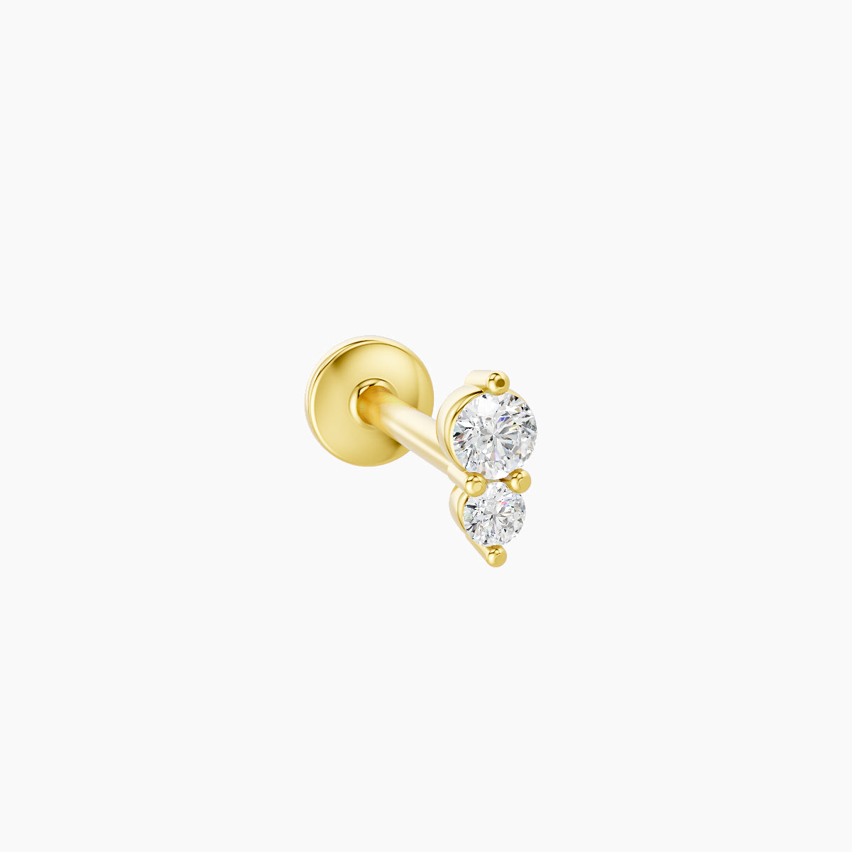Laetitia | 18k Yellow Gold 4.5 mm 8 mm Diamond Nose Piercing