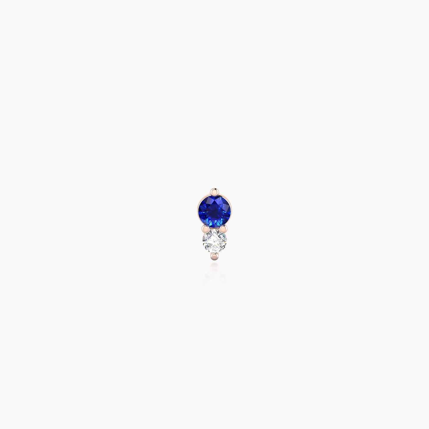 Laetitia | 18k Rose Gold 8 mm 4.5 mm Sapphire & Diamond Nose Piercing