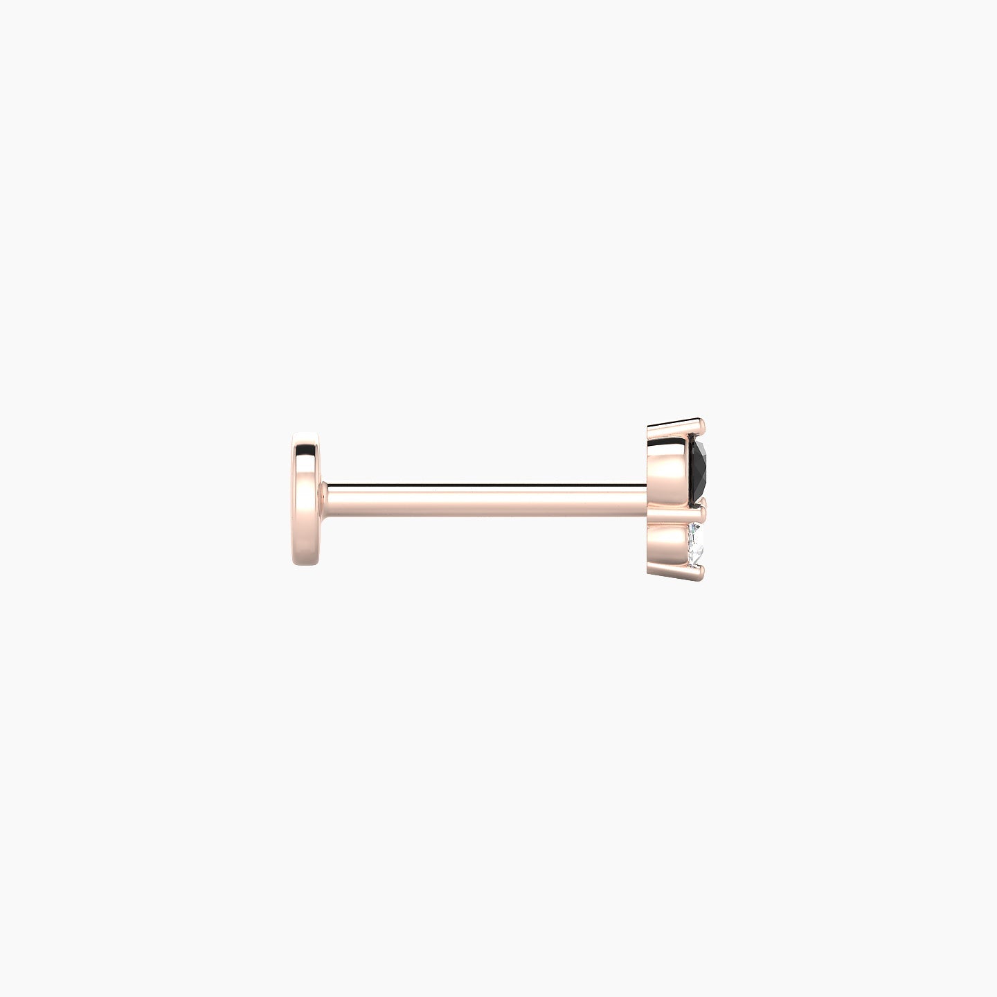 Laetitia | 18k Rose Gold 8 mm 4.5 mm Black Diamond & Diamond Nose Piercing