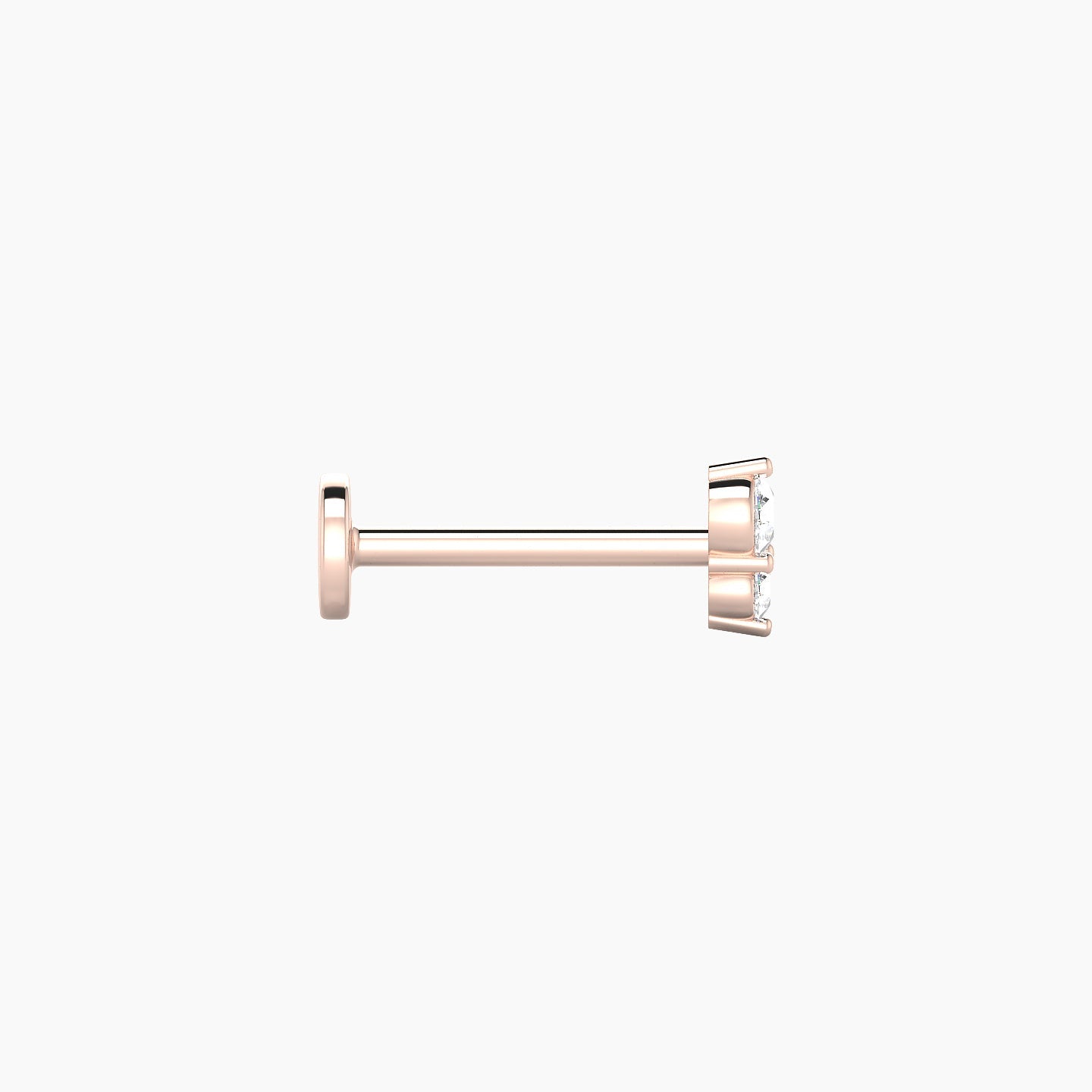 Laetitia | 18k Rose Gold 4.5 mm 8 mm Diamond Nose Piercing