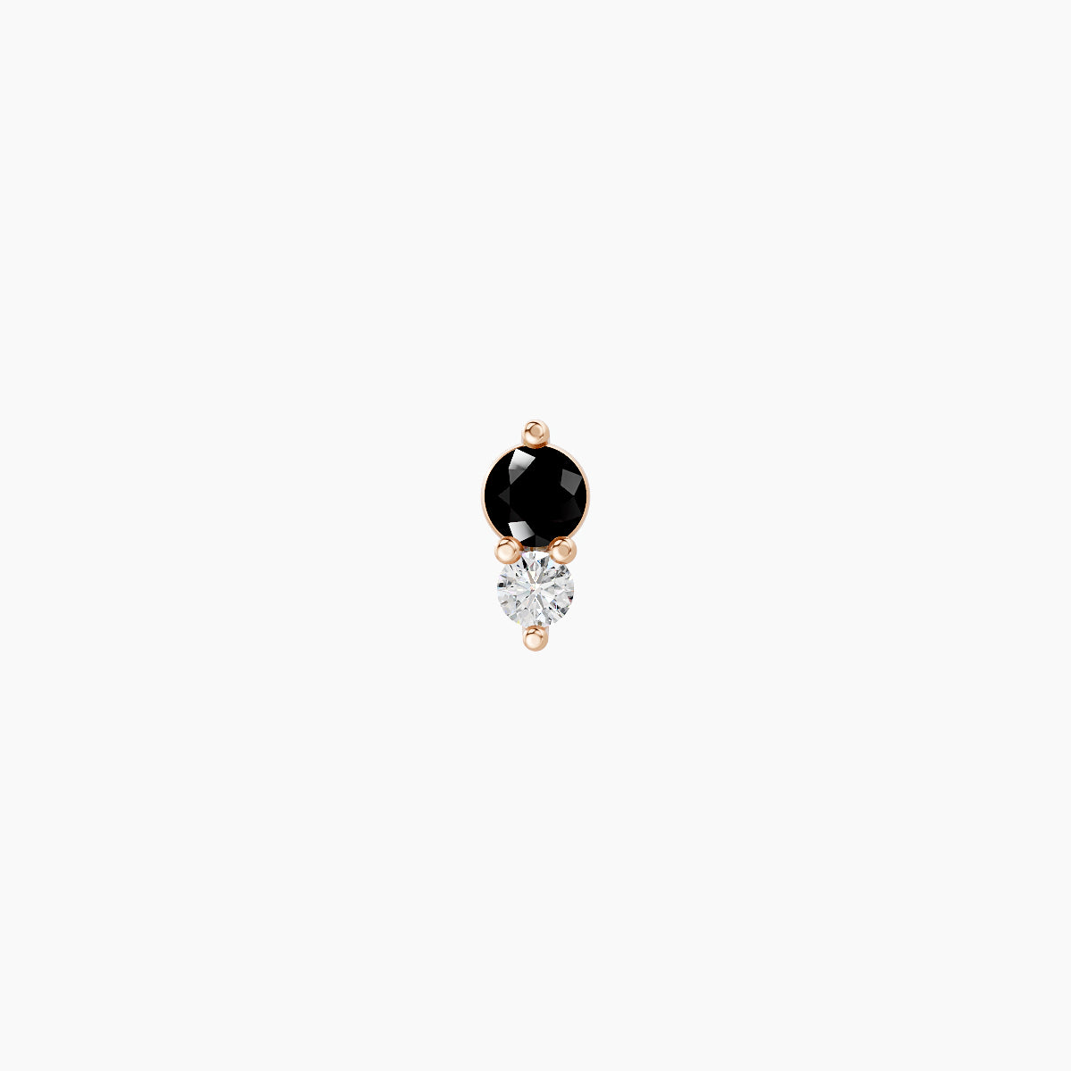Laetitia | 18k Rose Gold 8 mm 4.5 mm Black Diamond & Diamond Piercing