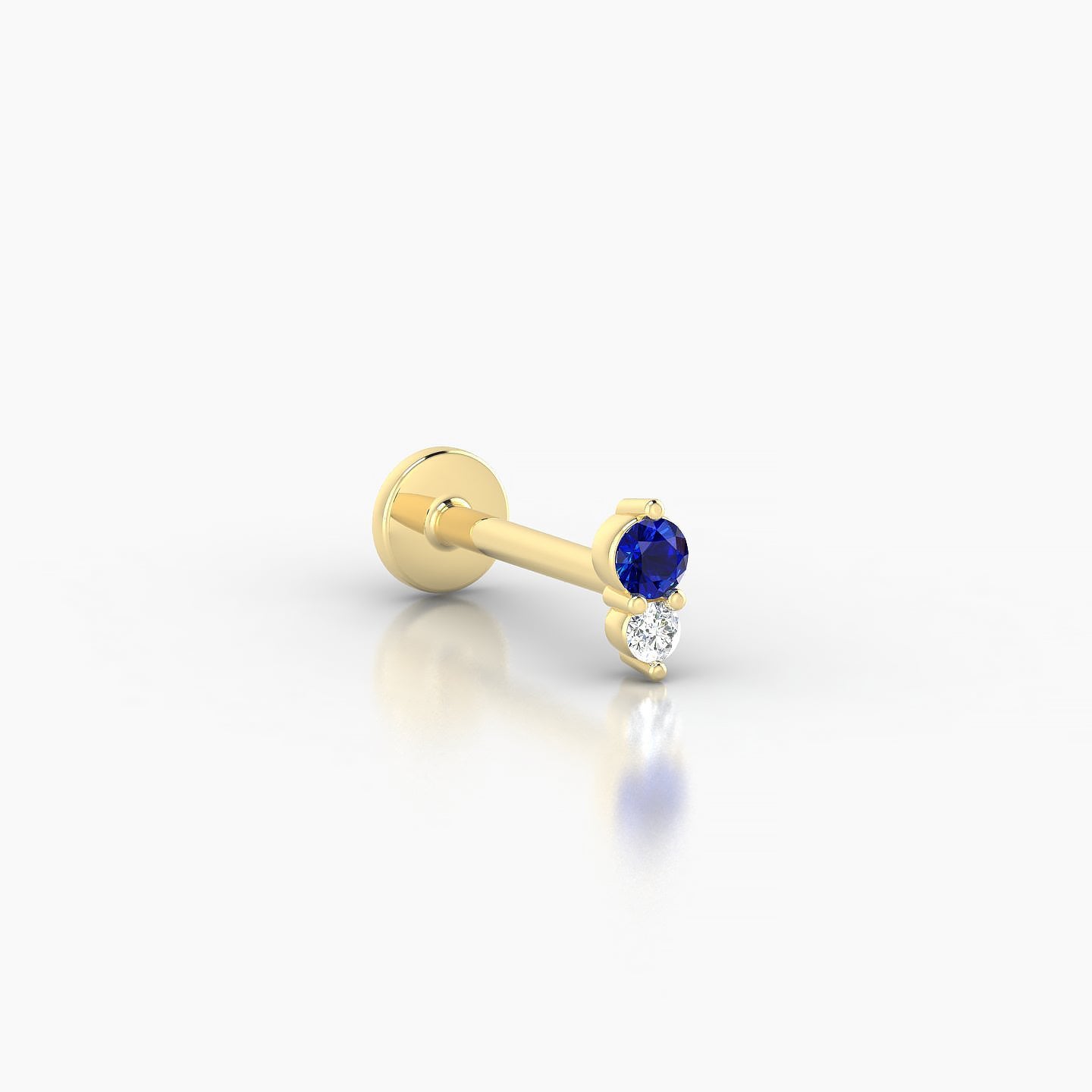 Laetitia | 18k Yellow Gold 8 mm 4.5 mm Sapphire & Diamond Piercing
