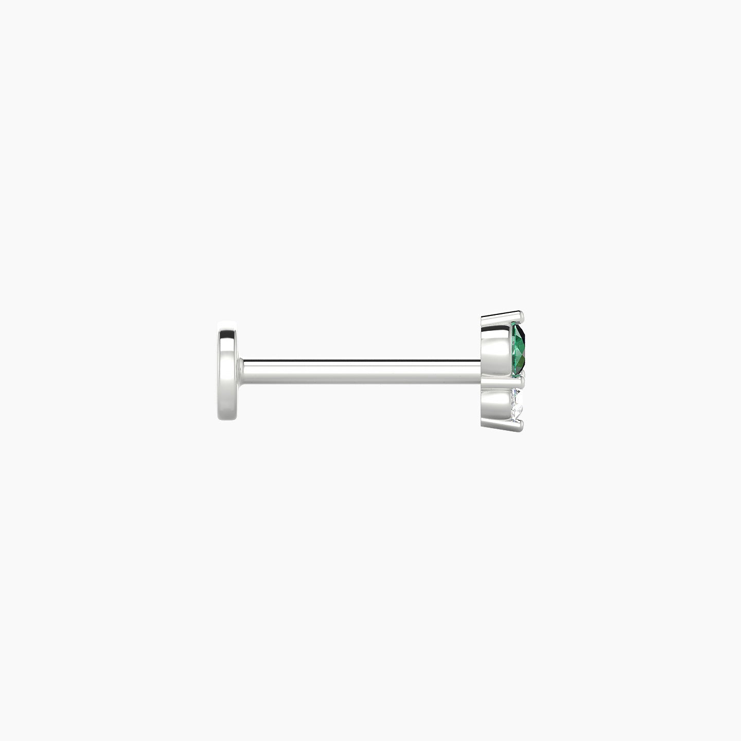 Laetitia | 18k White Gold 8 mm 4.5 mm Emerald & Diamond Piercing