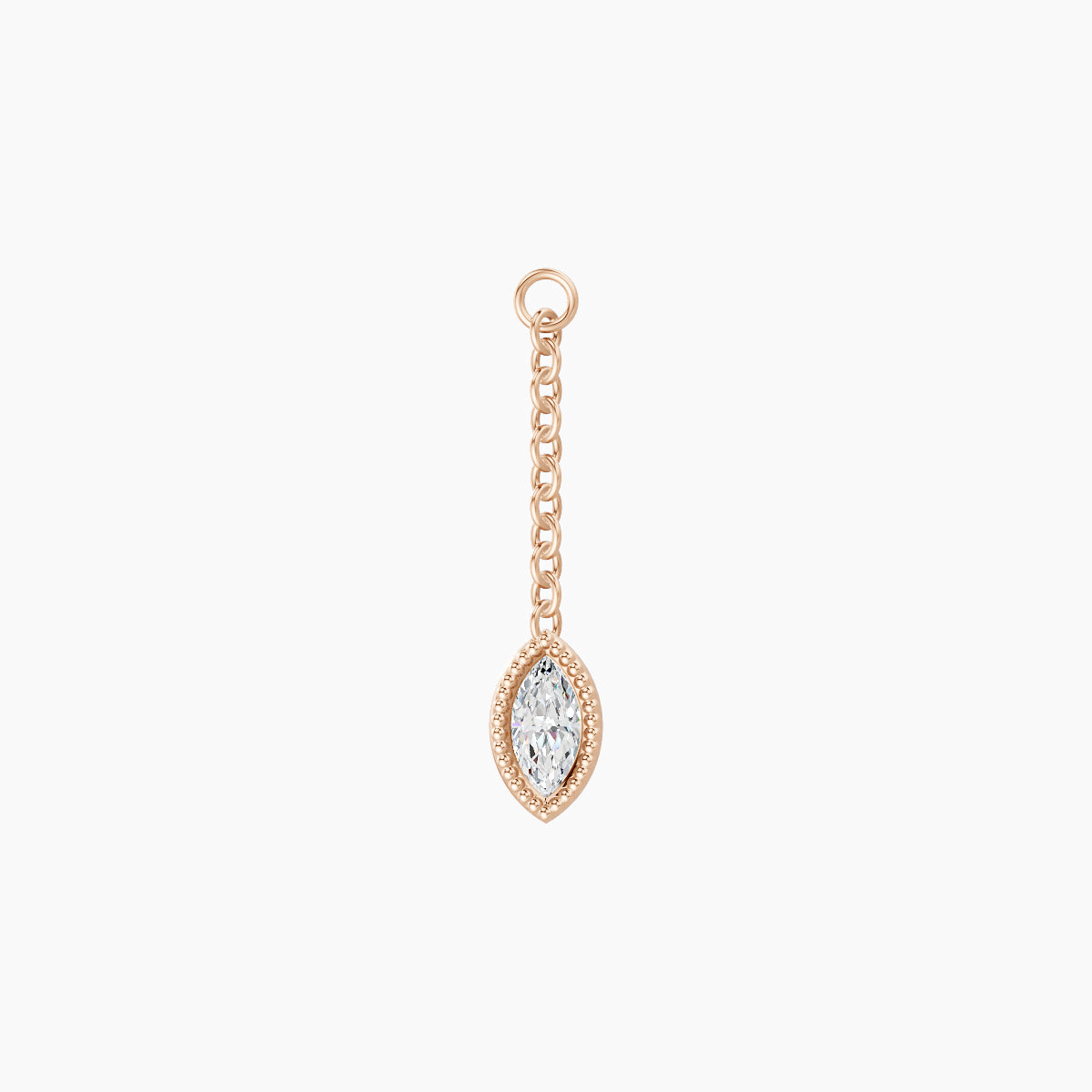 Lalita | 18k Rose Gold 15 mm Marquise Diamond Chain Charm