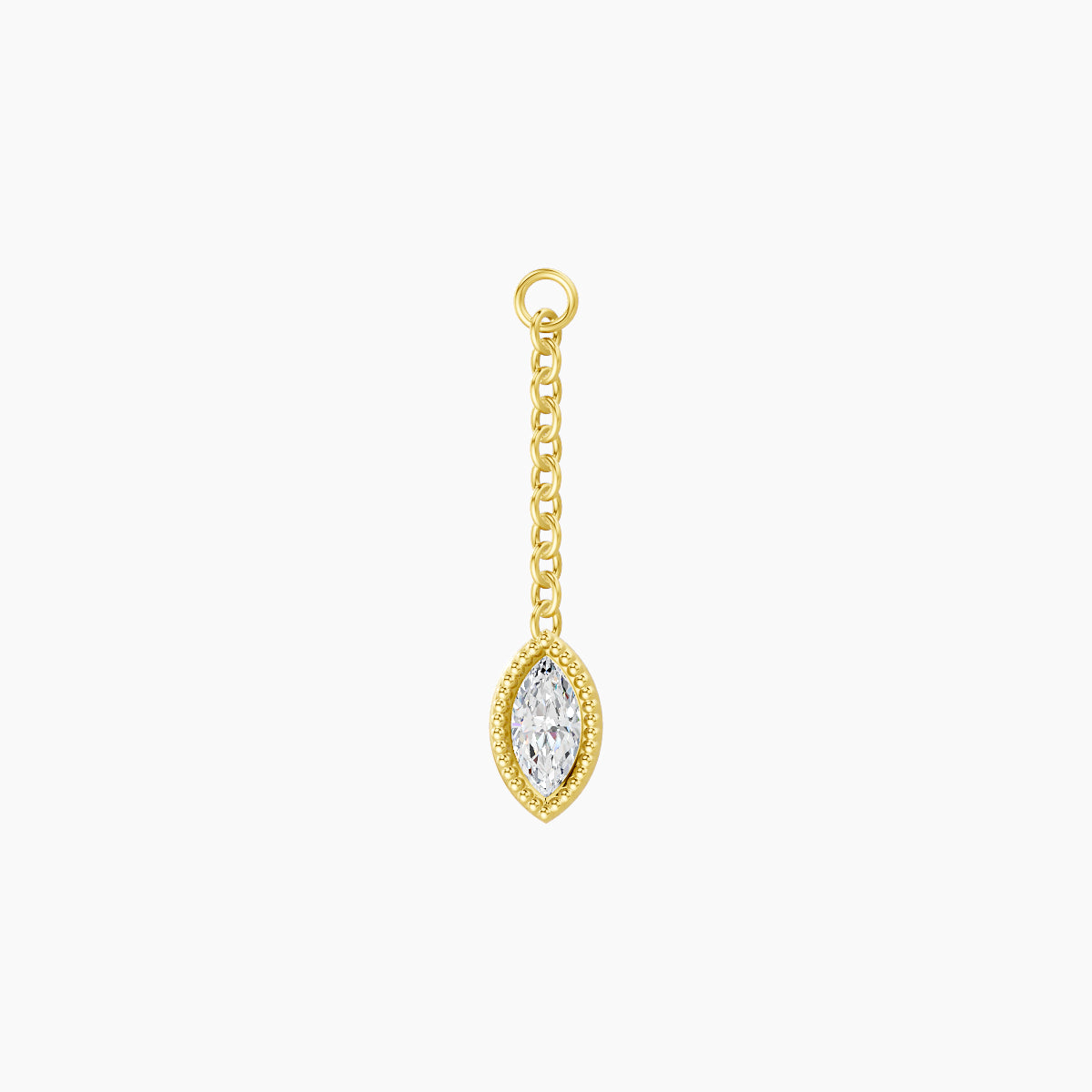 Lalita | 18k Yellow Gold 15 mm Marquise Diamond Chain Charm