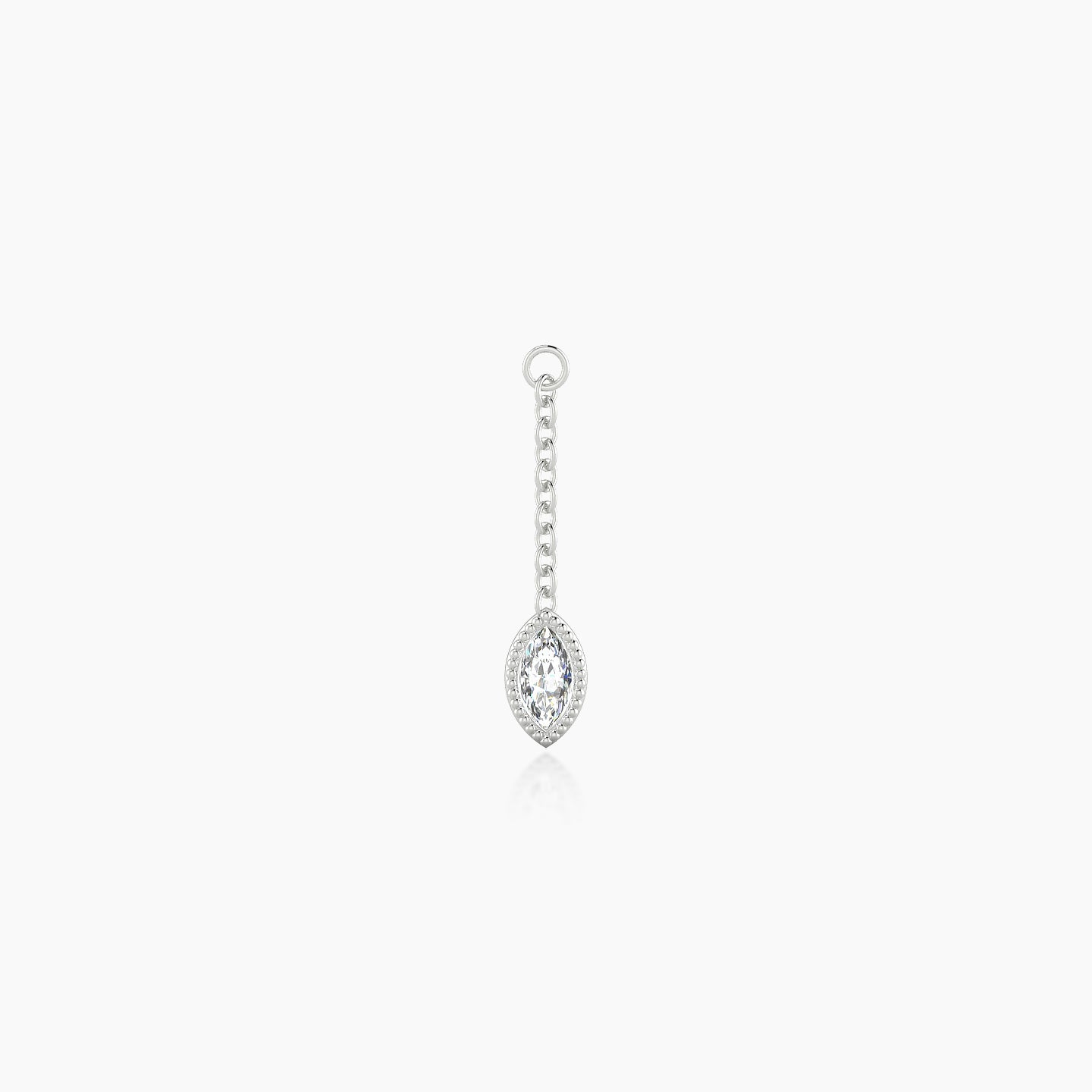 Lalita | 18k White Gold 15 mm Marquise Diamond Chain Charm