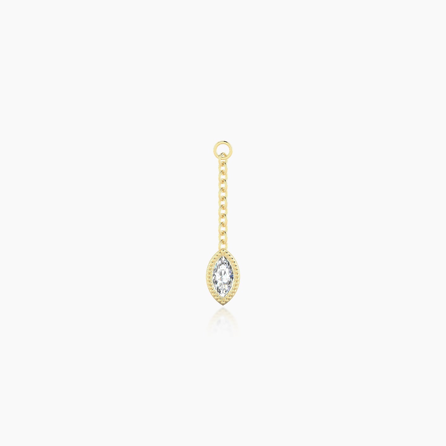 Lalita | 18k Yellow Gold 15 mm Marquise Diamond Chain Charm