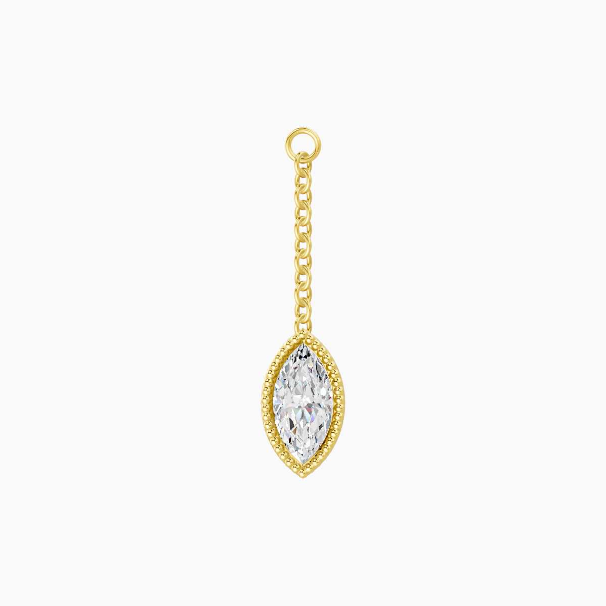 Lalita | 18k Yellow Gold 18 mm Marquise Diamond Chain Charm