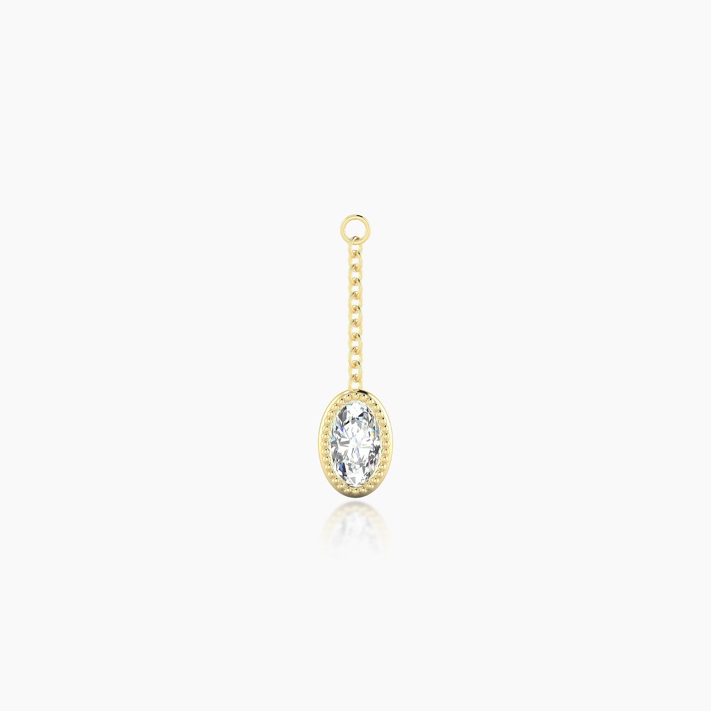 Lalita | 18k Yellow Gold 18 mm Oval Diamond Chain Charm