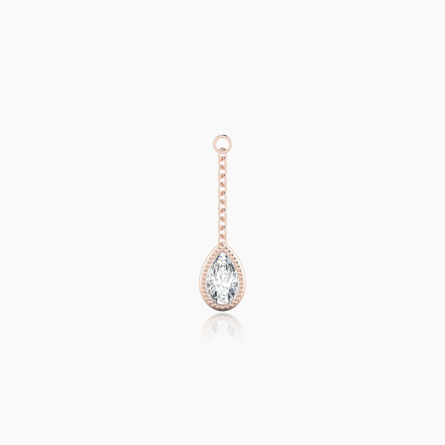 Lalita | 18k Rose Gold 18 mm Pear Diamond Chain Charm