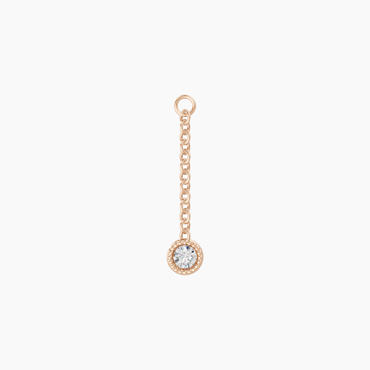 Lalita | 18k Rose Gold 12 mm Round Diamond Chain Charm
