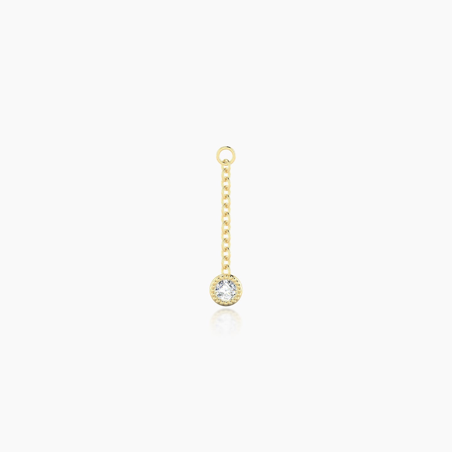 Lalita | 18k Yellow Gold 12 mm Round Diamond Chain Charm