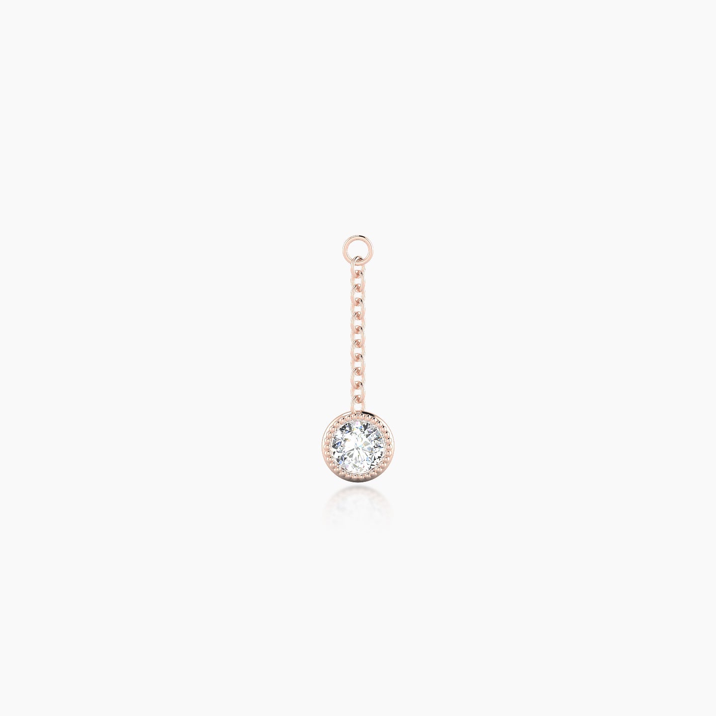 Lalita | 18k Rose Gold 14 mm Round Diamond Chain Charm