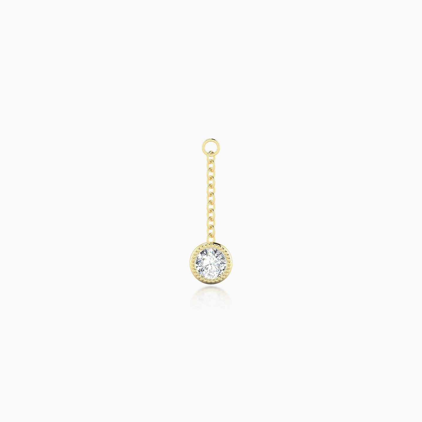 Lalita | 18k Yellow Gold 14 mm Round Diamond Chain Charm