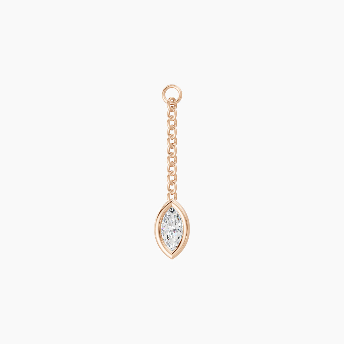 Lara | 18k Rose Gold 15 mm Marquise Diamond Chain Charm