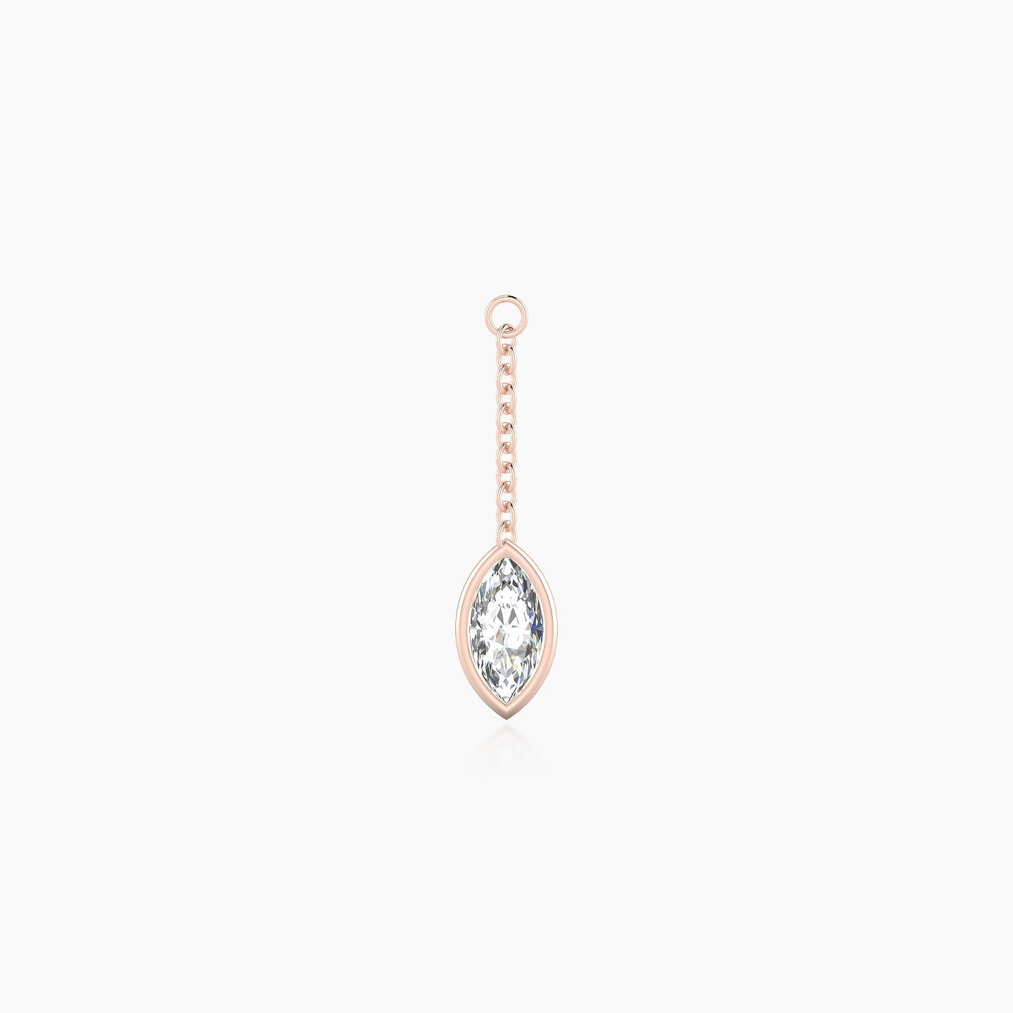 Lara | 18k Rose Gold 18 mm Marquise Diamond Chain Charm