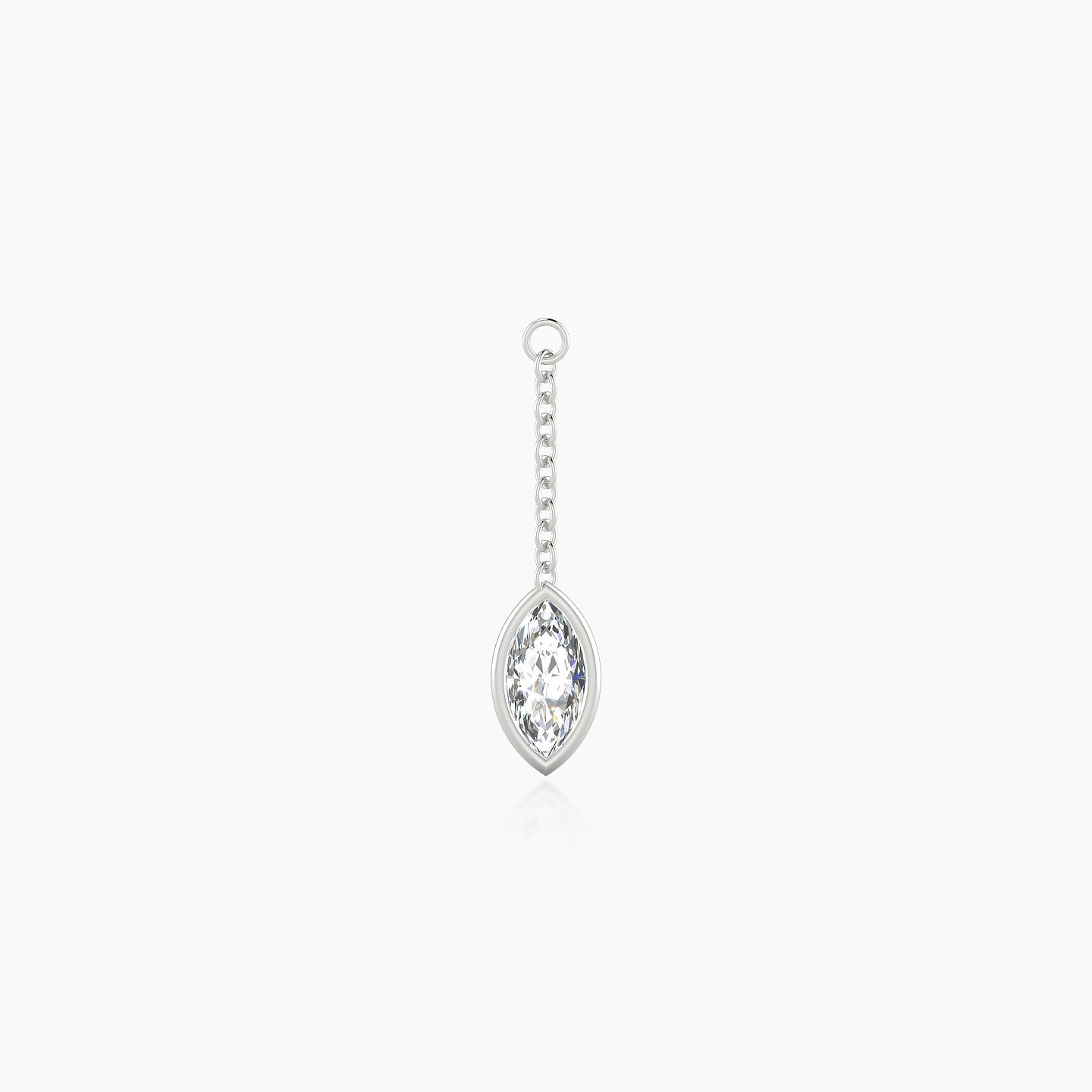 Lara | 18k White Gold 18 mm Marquise Diamond Chain Charm