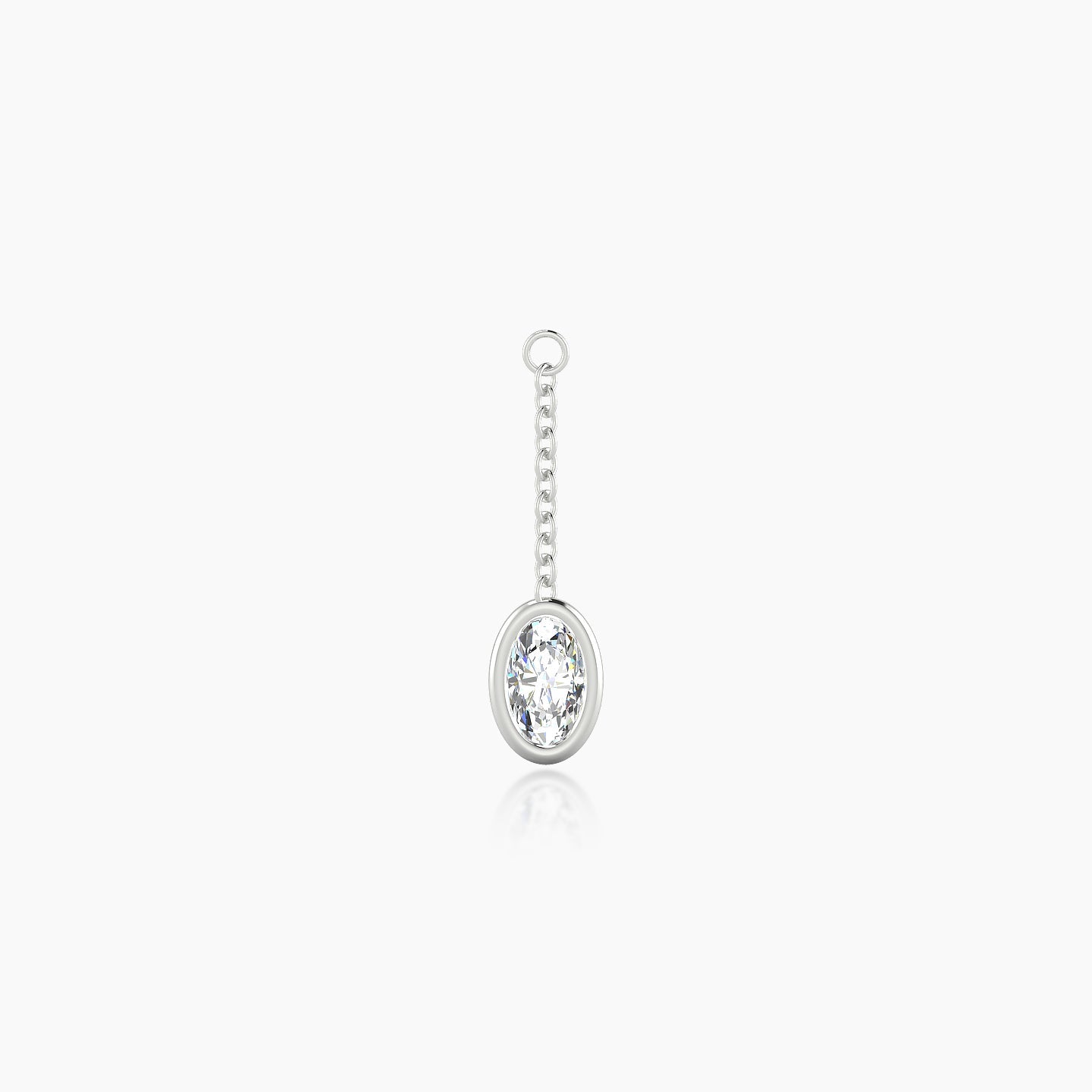 Lara | 18k White Gold 18 mm Oval Diamond Chain Charm