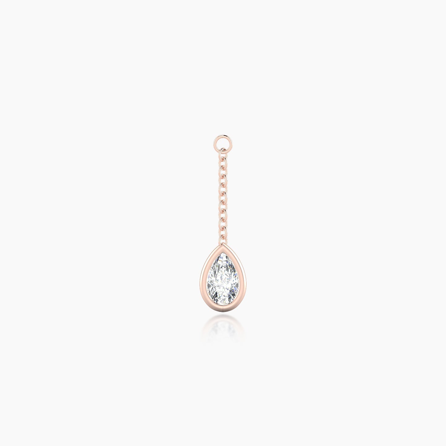 Lara | 18k Rose Gold 18 mm Pear Diamond Chain Charm