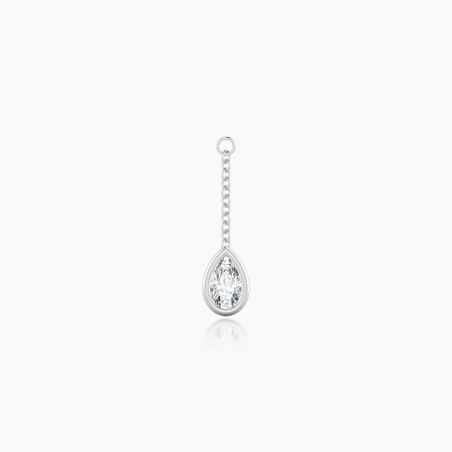 Lara | 18k White Gold 18 mm Pear Diamond Chain Charm