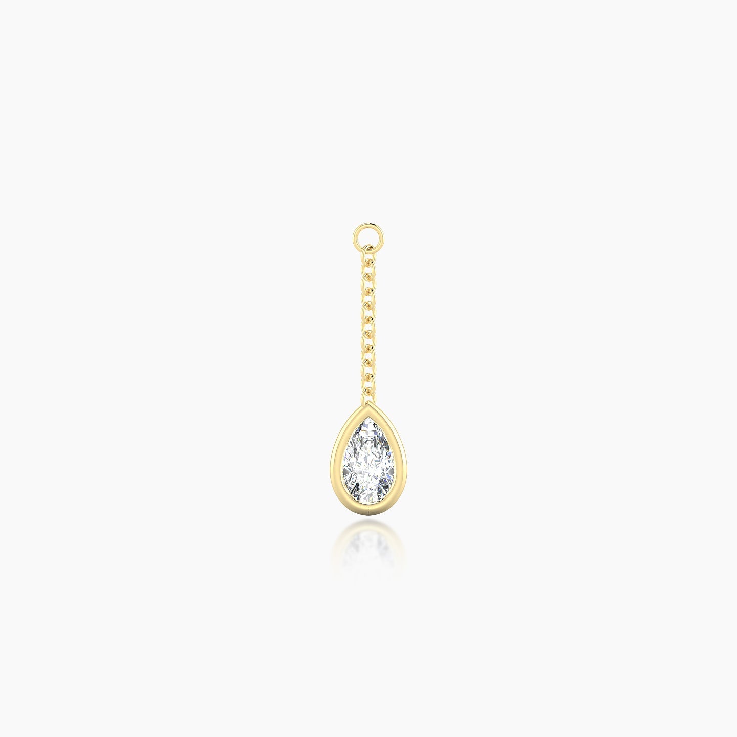 Lara | 18k Yellow Gold 18 mm Pear Diamond Chain Charm