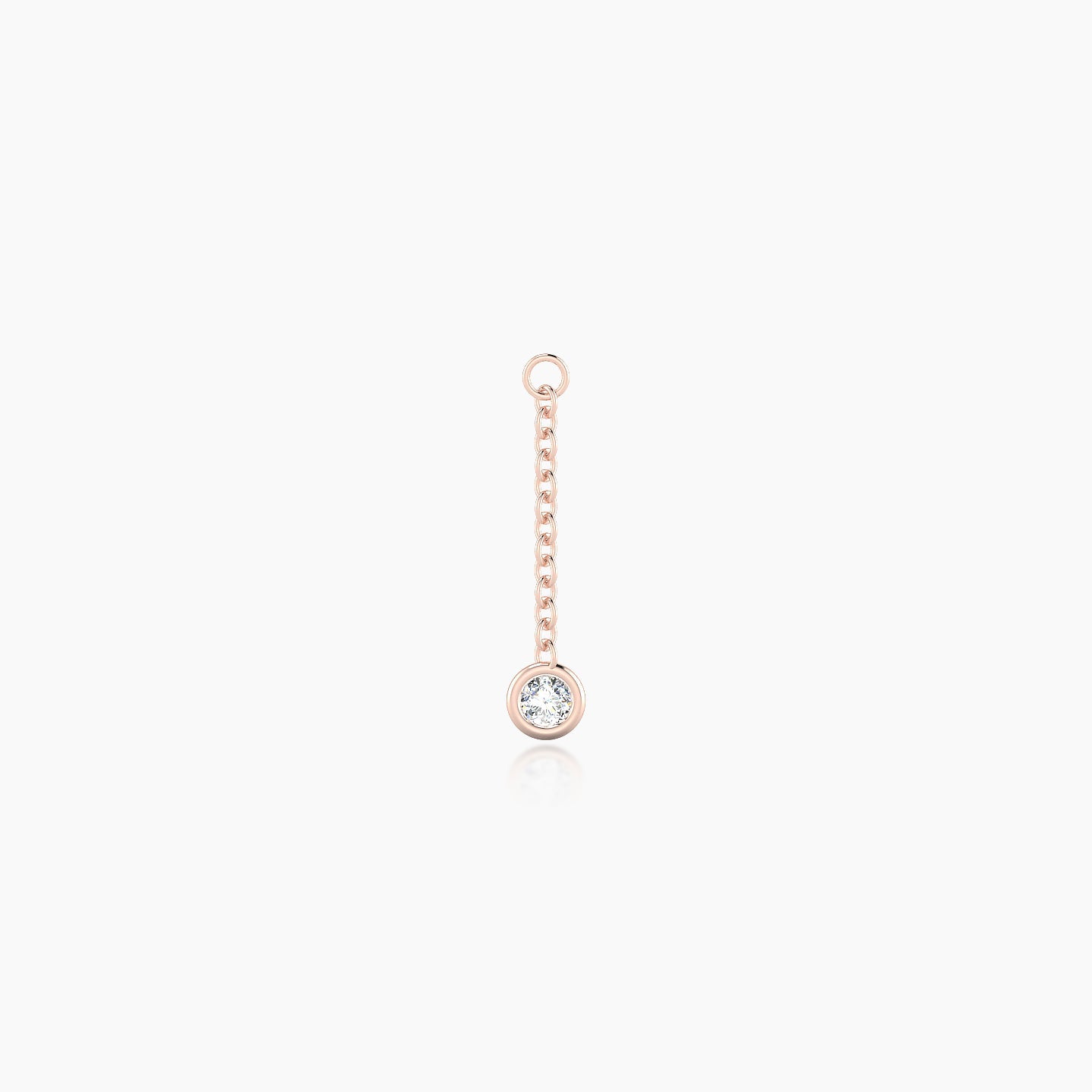 Lara | 18k Rose Gold 12 mm Round Diamond Chain Charm