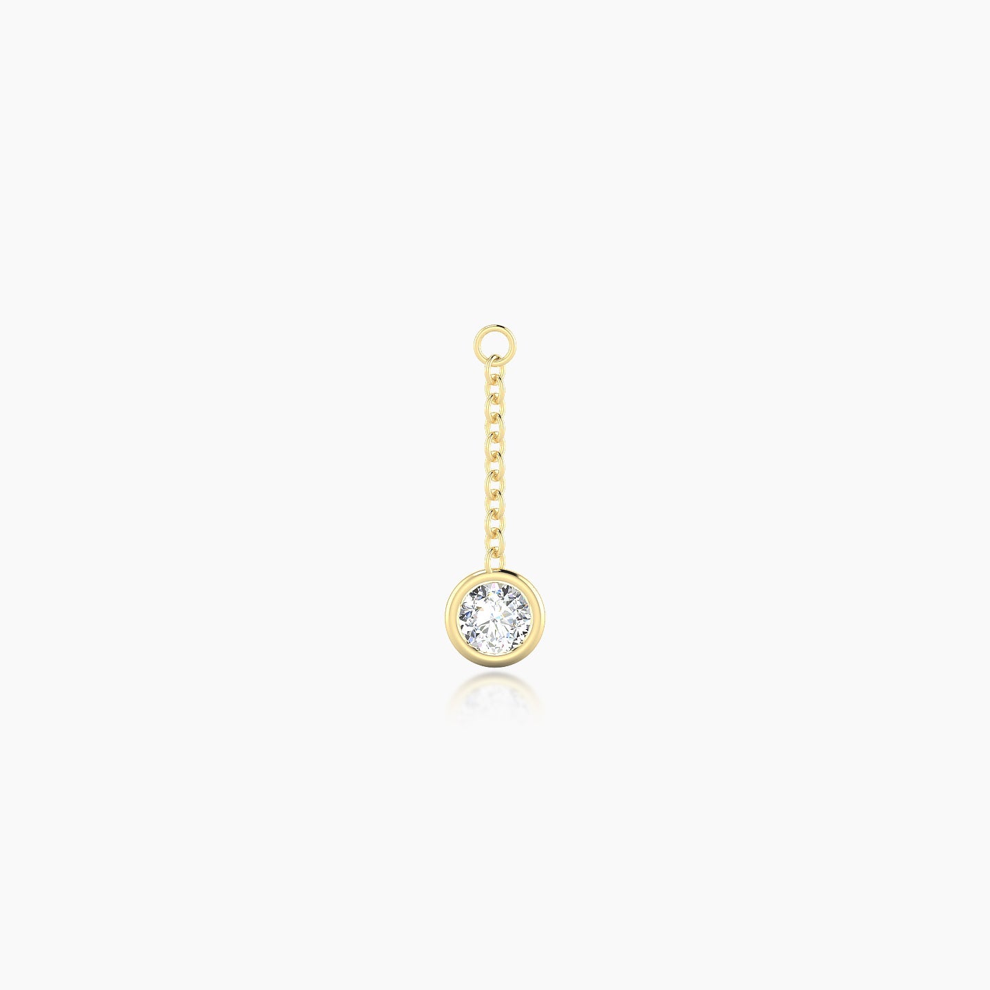 Lara | 18k Yellow Gold 14 mm Round Diamond Chain Charm
