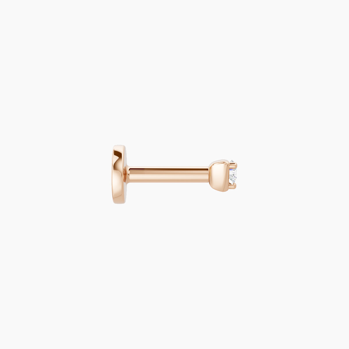 Leda | 18k Rose Gold 2 mm 5 mm Round Diamond Nose Piercing