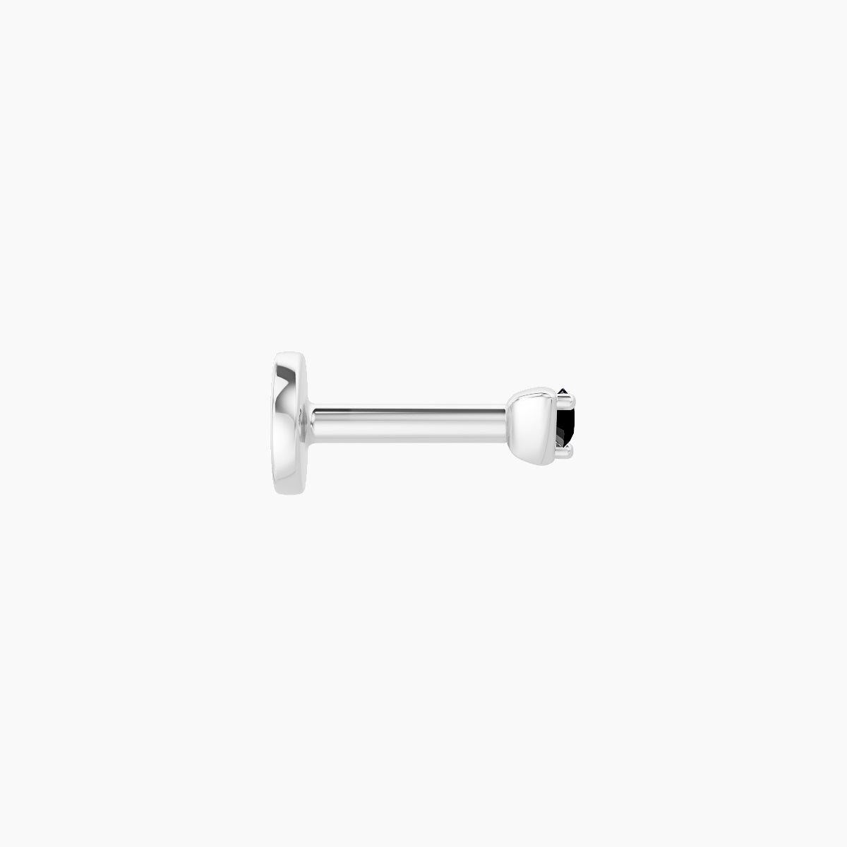 Leda | 18k White Gold 5 mm 2 mm Round Black Diamond Nose Piercing