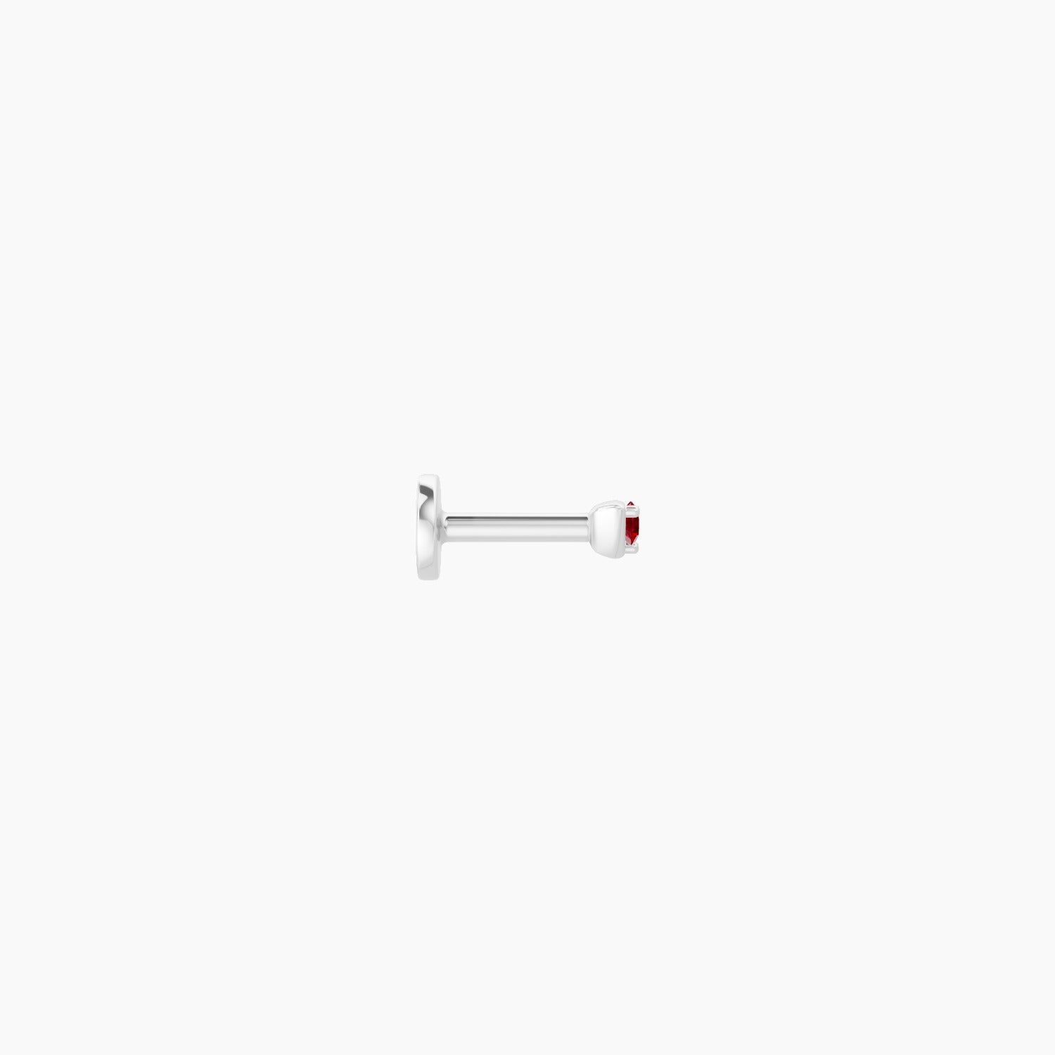 Leda | 18k White Gold 5 mm 2 mm Round Ruby Nose Piercing