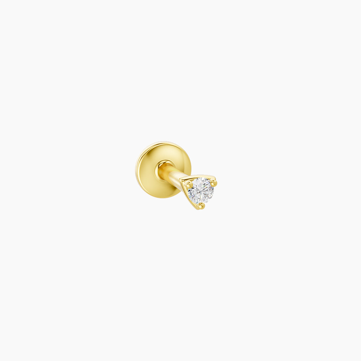 Leda | 18k Yellow Gold 2 mm 5 mm Round Diamond Nose Piercing
