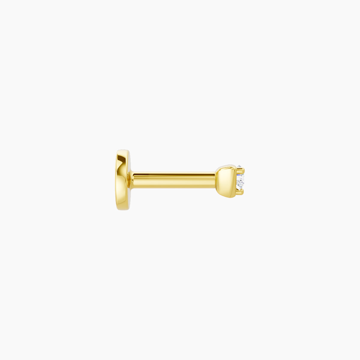 Leda | 18k Yellow Gold 2 mm 5 mm Round Diamond Nose Piercing
