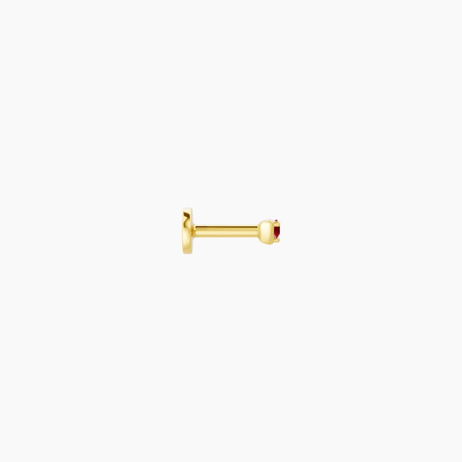 Leda | 18k Yellow Gold 5 mm 2 mm Round Ruby Nose Piercing