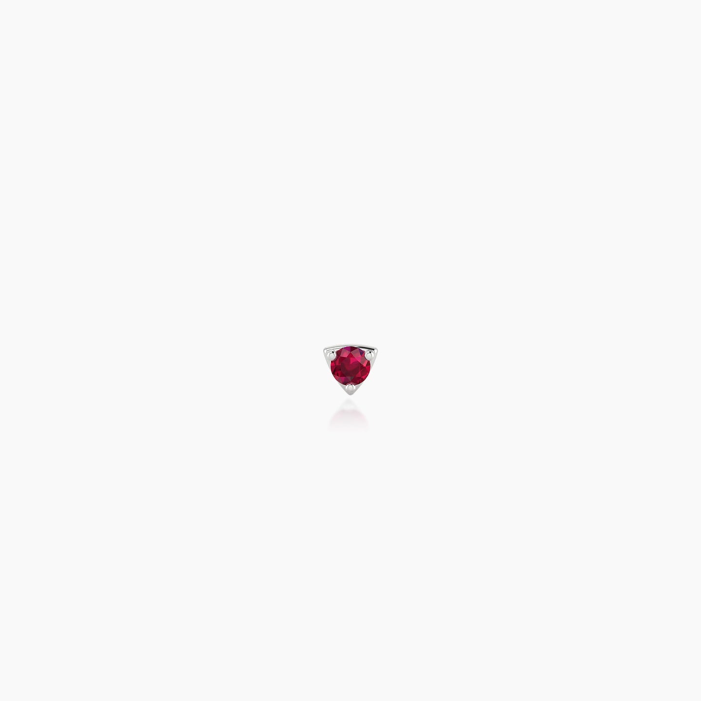 Leda | 18k White Gold 5 mm 2 mm Round Ruby Nose Piercing
