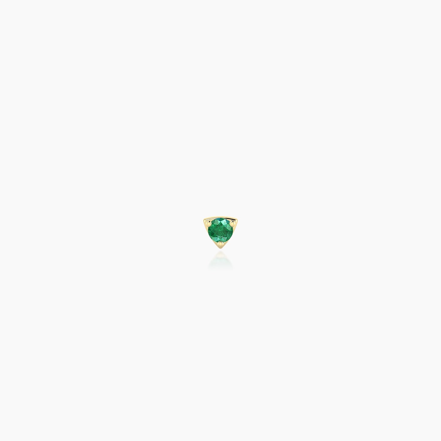 Leda | 18k Yellow Gold 5 mm 2 mm Round Emerald Nose Piercing