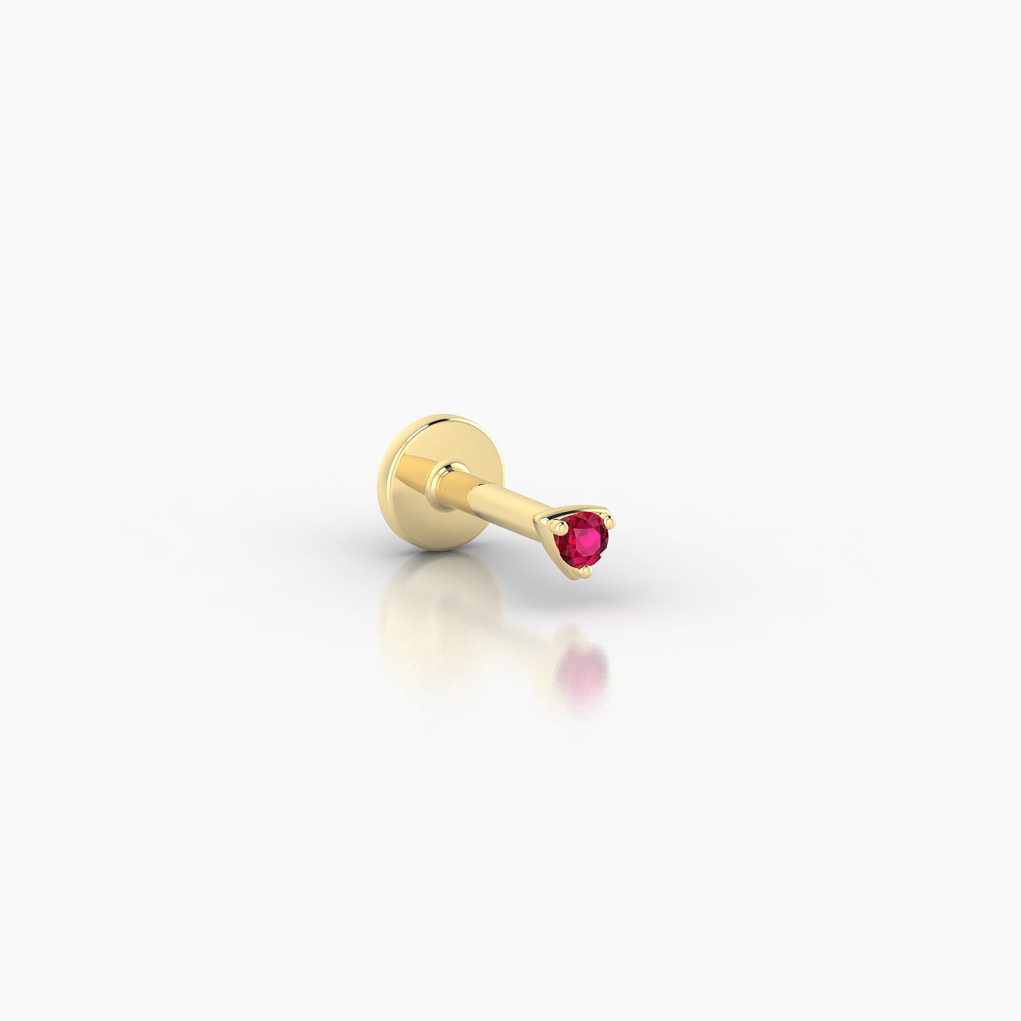 Leda | 18k Yellow Gold 5 mm 2 mm Round Ruby Nose Piercing
