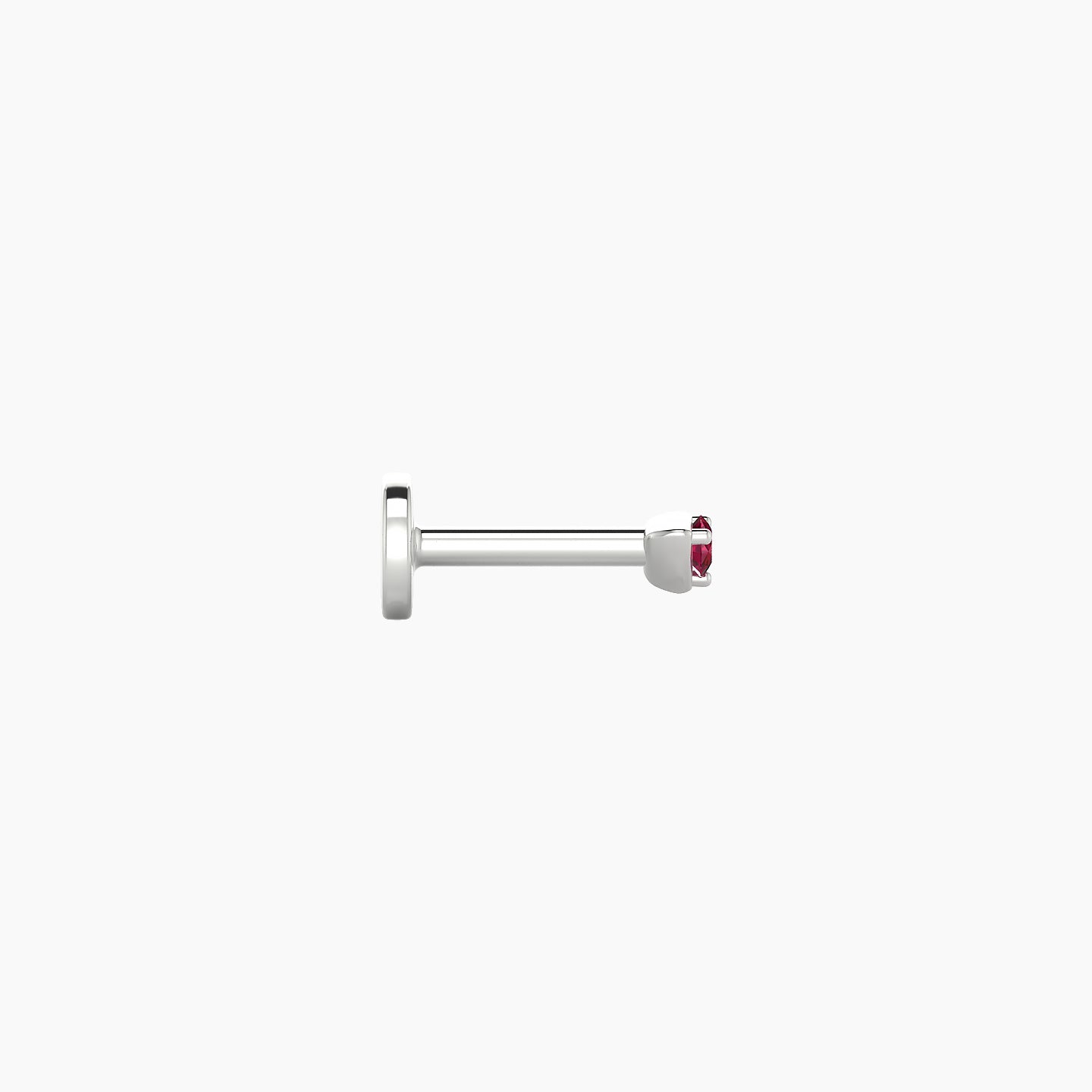 Leda | 18k White Gold 5 mm 2 mm Round Ruby Nose Piercing