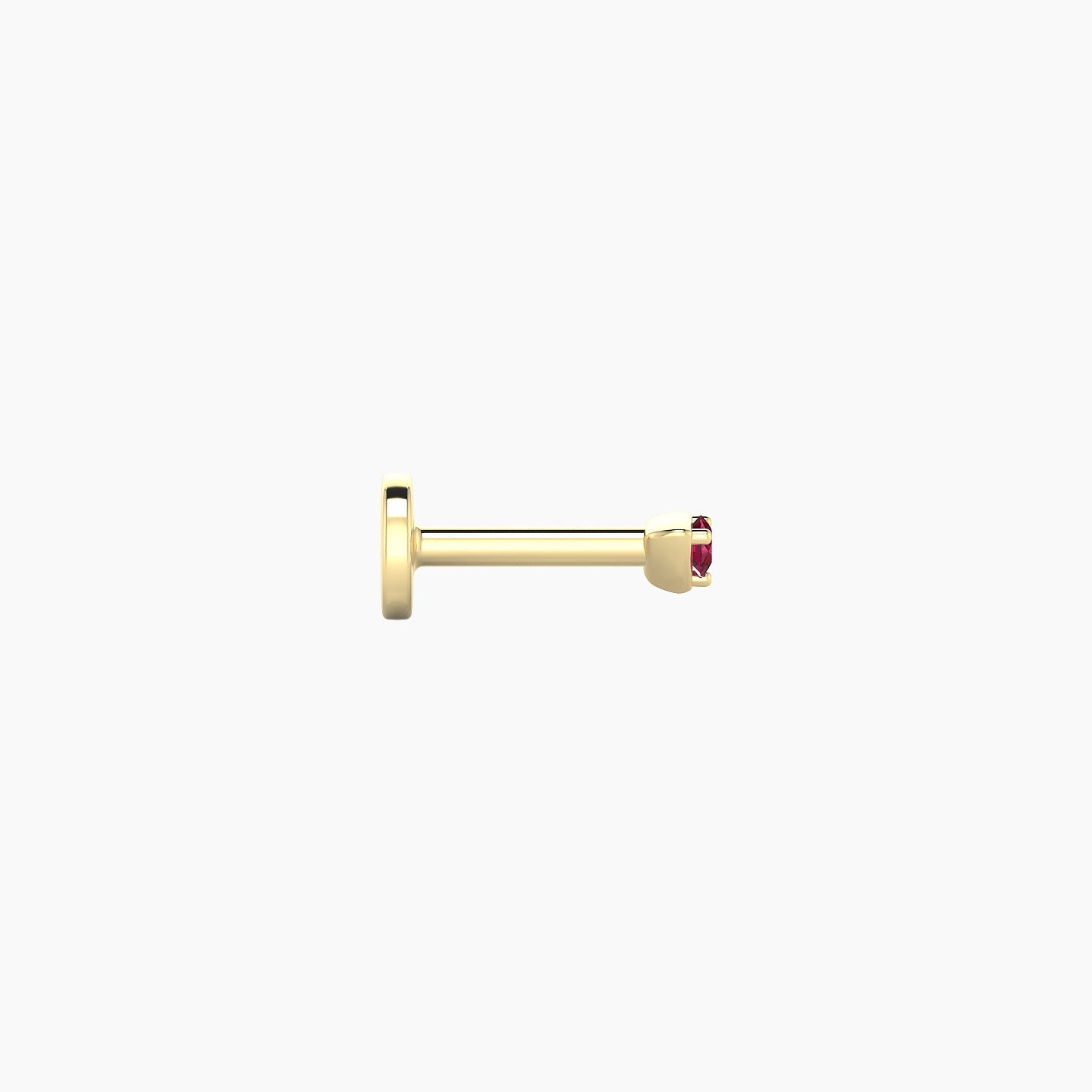 Leda | 18k Yellow Gold 5 mm 2 mm Round Ruby Nose Piercing