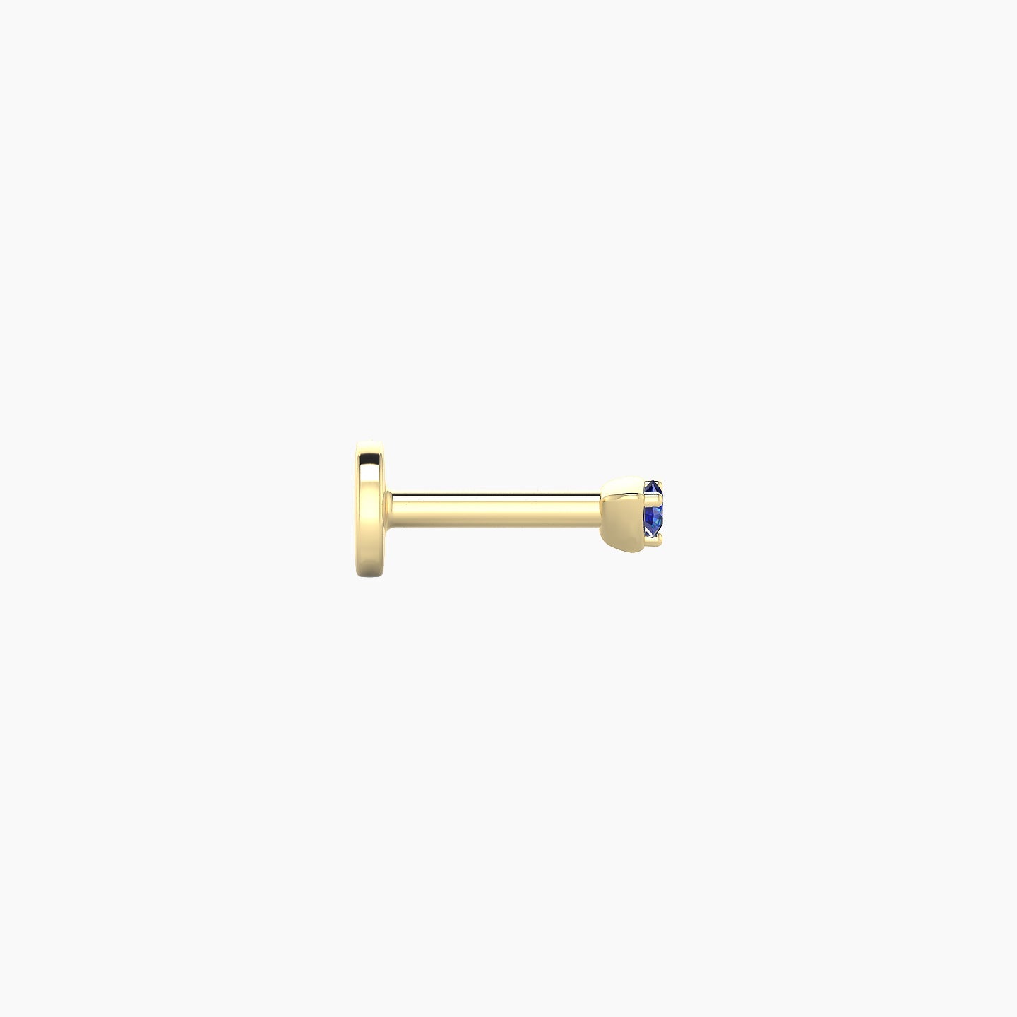 Leda | 18k Yellow Gold 5 mm 2 mm Round Sapphire Nose Piercing