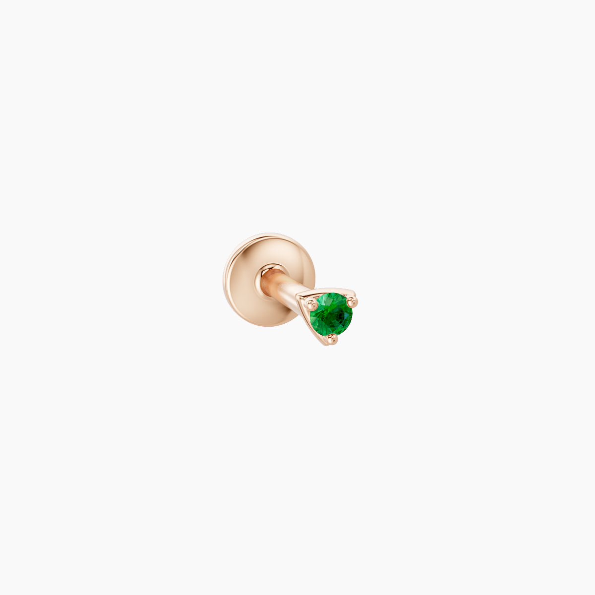 Leda | 18k Rose Gold 5 mm 2 mm Round Emerald Piercing