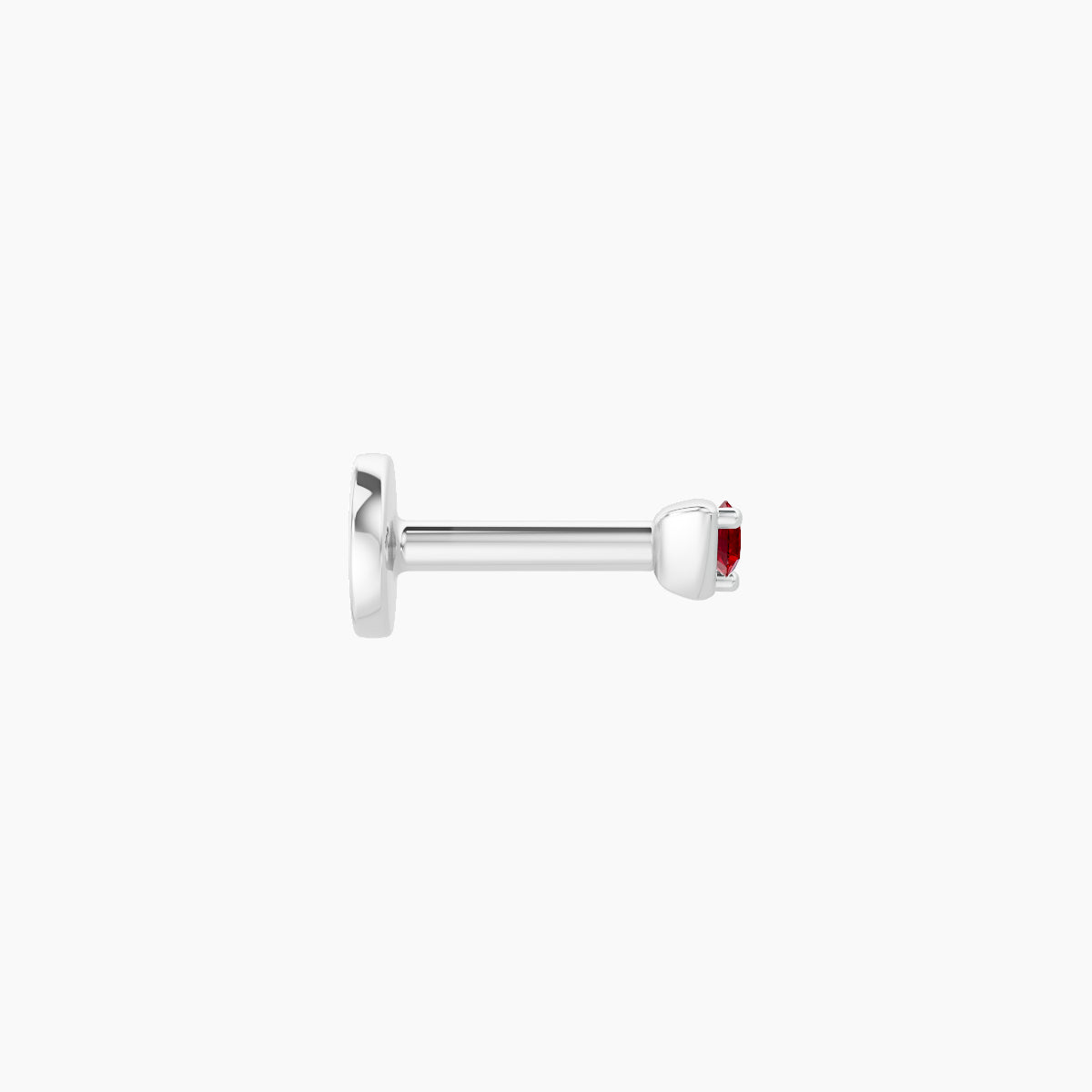Leda | 18k White Gold 5 mm 2 mm Round Ruby Piercing
