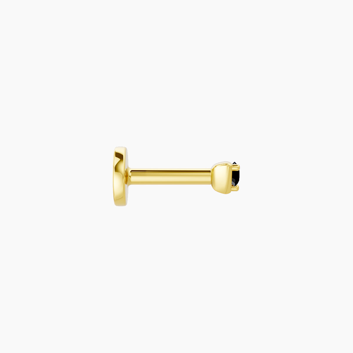 Leda | 18k Yellow Gold 5 mm 2 mm Round Black Diamond Piercing