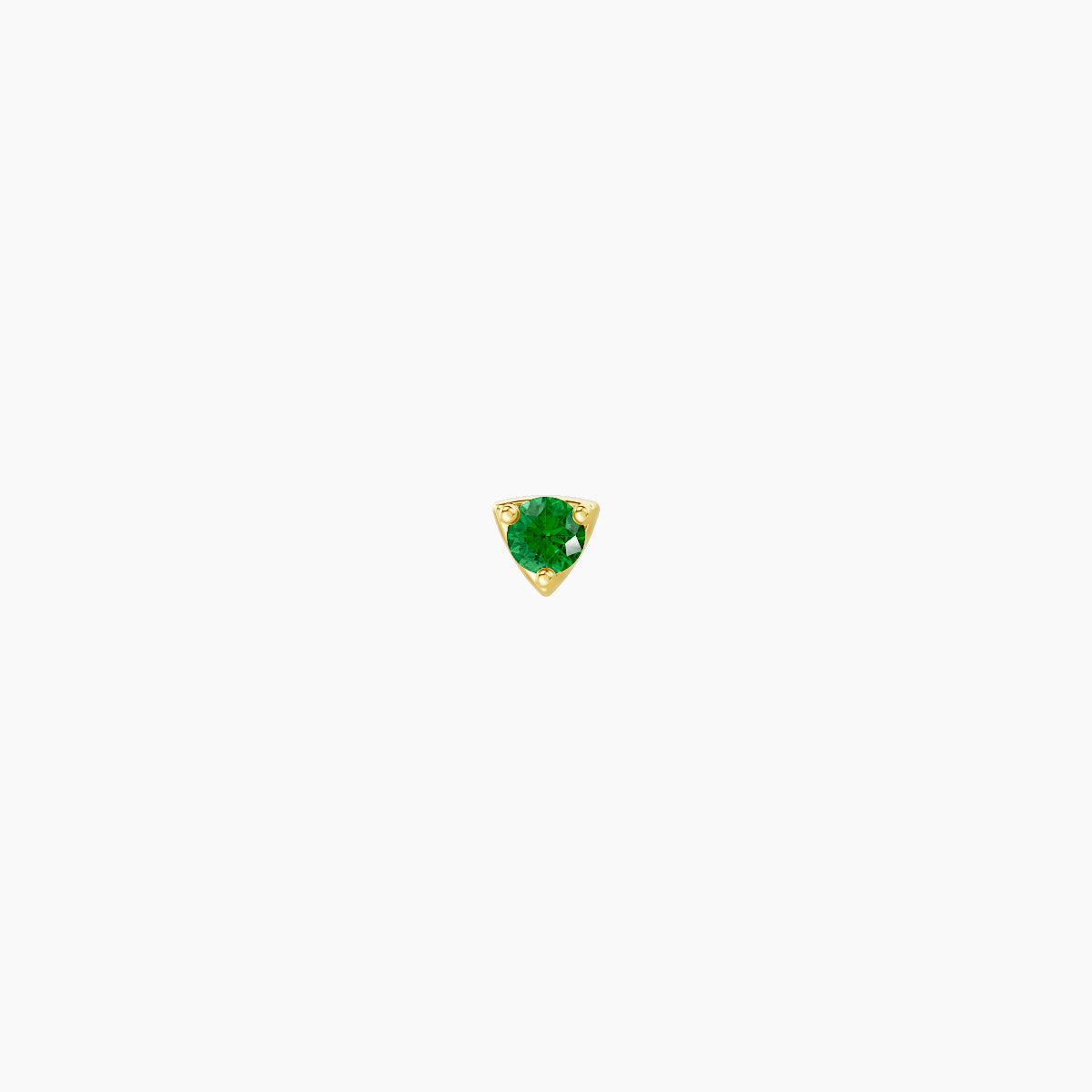 Leda | 18k Yellow Gold 5 mm 2 mm Round Emerald Piercing