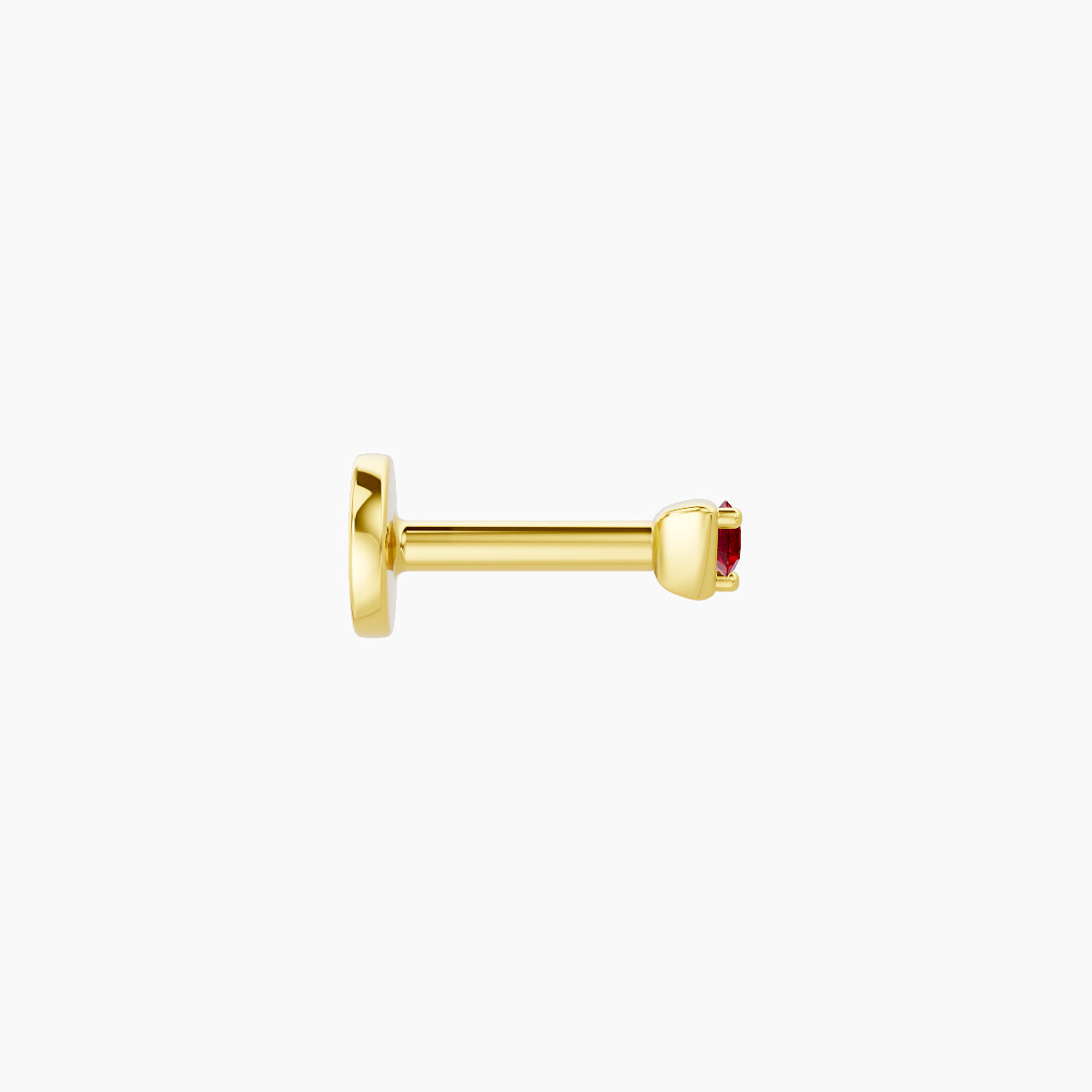 Leda | 18k Yellow Gold 5 mm 2 mm Round Ruby Piercing
