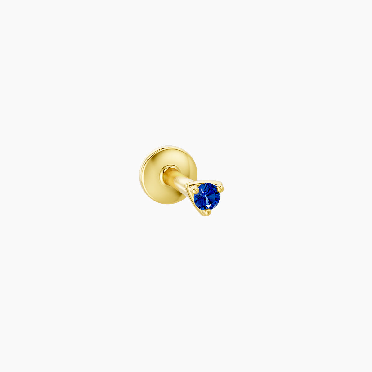 Leda | 18k Yellow Gold 5 mm 2 mm Round Sapphire Piercing